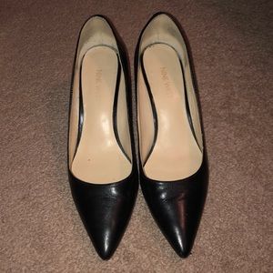 Black Pointed-Toe Nine West Kitten Heels, Size 7.5